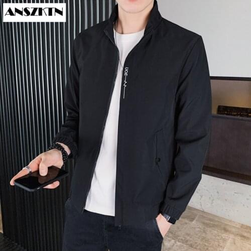 ANSZKTN New Arrivals Mens Bomber Jackets Casual slim Coats Tops Male Outerwear Military Bomber Jackets Windbreaker Cotton Coat