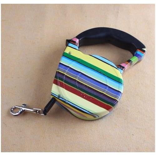 Hot 2020 Dog Leads Retractable Leashes Rainbow Color Big Size 5M Dog Walking Automatic Adjustable Collar Leashes Pet Product