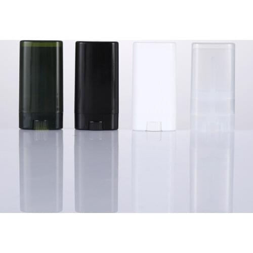 15g Empty Oval Lip Balm Tube Plastic White Clear Solid Perfume Deodorant Containers Portable Makeup Lipstick Tubes 50pcs/lot