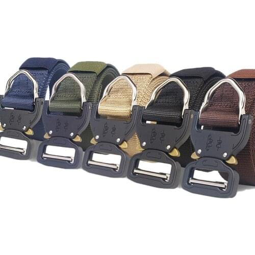 Metal Buckle Outdoor Tactical Belt Nylon Web Belt Unisex Function Combat Survival High Quality Marine Nylon Sports Soft