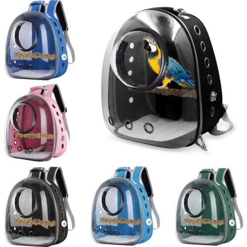 Parrot Pet Cats Carrier Backpack Travel Outdoor Portable Transport Comfortable Cage Breathable Bag Space Capsule Pet Supply