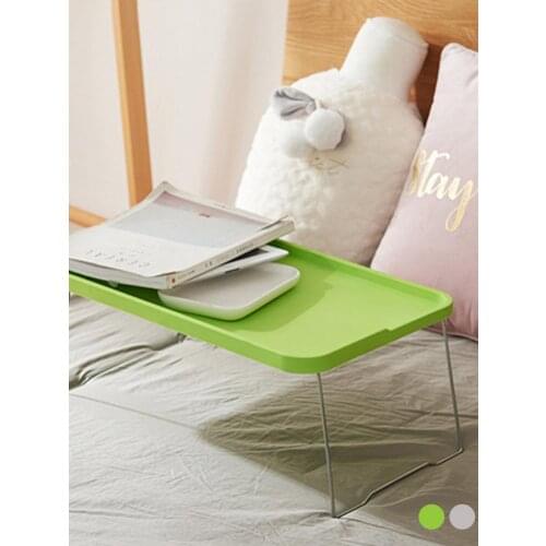 Folding Plastic Computer Desk Creative Bed Dining Table With Drink Holder For Home Office Computer Desk Laptop Stand Table