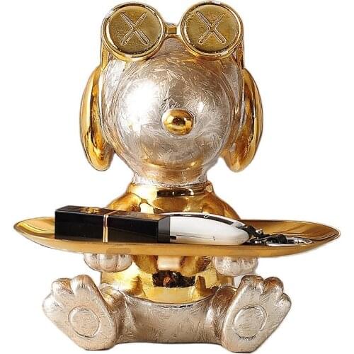 Cute Dog Statue,Sculpture,Ornaments,Home Living Room Table Decoration,Figurines,Porch Cabinet,Storage Tray,Desk Accessories,Art