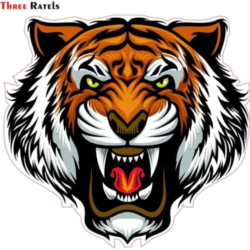 Three Ratels TZ-1536#15x15.9cm evil tiger colorful car stickers funny auto sticker decals