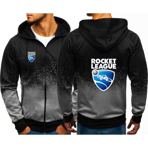 2021 Spring Autumn New Hoodies Mens Rocket League Print Casual Hip Hop Harajuku Gradient color Sweatshirts zipper Jackets