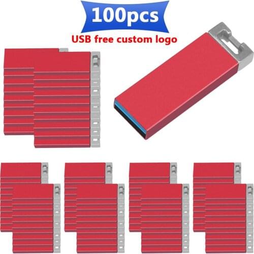 100Pcs/Set Waterproof Metal 1GB 4GB 8GB 16GB 32G 64G Pen Drive Flash Drive Memory Stick 128GB U Disk Thumb Pendrive Tender LOGO