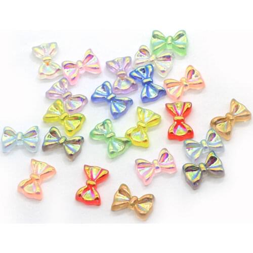 Nail Art Jewelry Symphony Aurora Transparent 3D Butterfly Tie Nail Jewelry Crystal Glue Nails Accessoires Fashion Girl