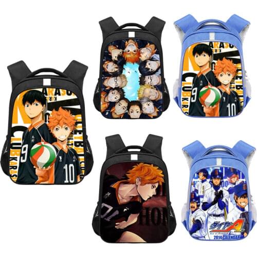 Anime Haikyuu Karasuno VBC Women Backpack Kawaii Pink School Bags Nylon Bookbag Cartoon Travel Bagpack Small School Rugzak