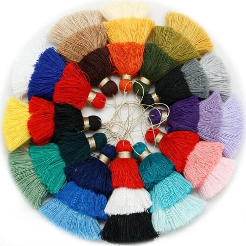 1Pc 75mm Tassel Cotton Thread Five-layer Gradual Change For DIY Jewelry Key Chain Cellphone Straps Necklace Bag Pendant