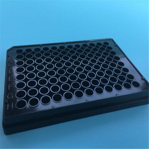 1PCS 96 Well Cell Culture Plate Polystyrene Rectangle Shape black