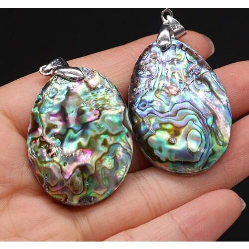 1pcs Natural Egg Shape Abalone Shell Pendants Charms for DIY Earring Necklace Jewelry Making Accessories Gift Size 28x40mm