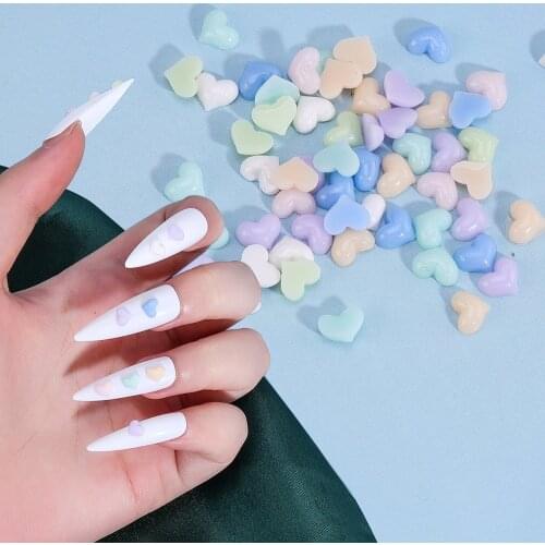 100Pcs/Bag Nail Art Stones Heart/Flower Color Change Under Light Nail Charms For Nail Art Rhinestones Wholesale Manicure Tip