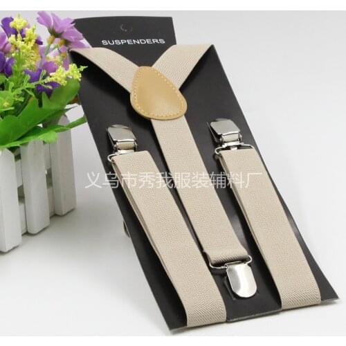 2.5X85CM Children Suspenders Y-back Adjustable Clip-on Elastic Suspender Children Brace Strap Many Colors, 1000PCS