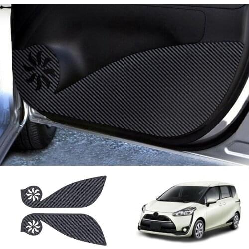 2Pcs Car Carbon Fiber Door Anti-Kick Pad Side Edge Protection Mat Cover for Toyota Sienta 2015-2021