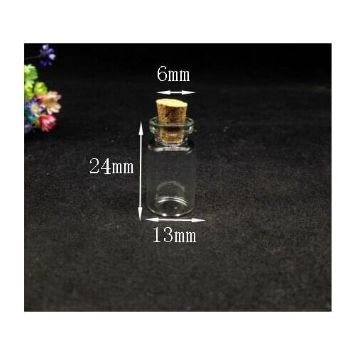 20pcs 13*24mm Mini Glass Bottle Vials Empty Sample Jars With Cork Stopper Glass Bottle Message Vial Weddings diy Wishng Bottle