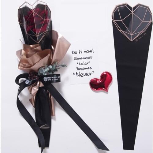 40pcs Nice Gift Packaging Poly Bag Colorful Diamond Pattern Cellophane Bag Rose Bouquet Packaging Single flower Wrapped paper