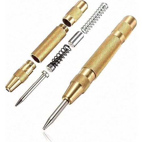 FATCOOL High Quality 5 Inch Automatic Pin Punch Strike Spring Loaded Marking Starting Holes Woodworking Tool Center Pin