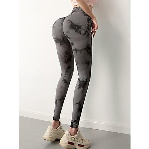 Seamless Gym Leggings Women Tie Dye Sports Push Up Pants High Waist Fitness Workout Pants Seamless Leggings Joggers Women 2021