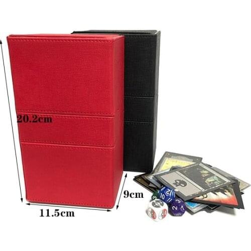 Large Size Card Case Deck Box Red And Black Storage Box For Board Game Cards MTG/TCG/PKM/PTCG/YGO Yugioh Can Hold 200+ Cards