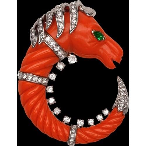 Amorita Boutique Copper Zircon Kingdom Seahorse brooch
