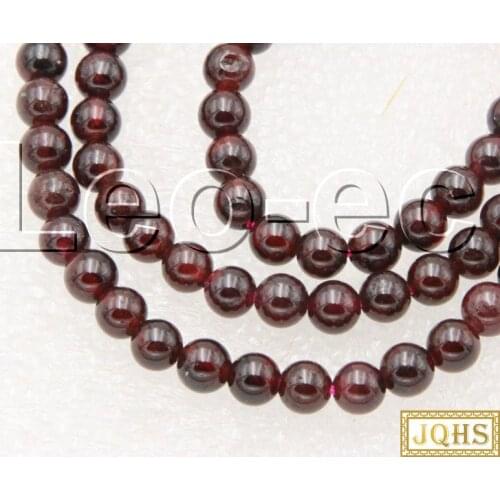 Natural 6mm red garnet Stone Loose Beads for Jewelry Making Strand 15" DIY v1672