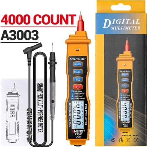 A3003 Digital Multimeter Non Contact Pen Type Meter 4000 Counts with AC/DC Voltage Resistance Capacitance Hz Tester Tool