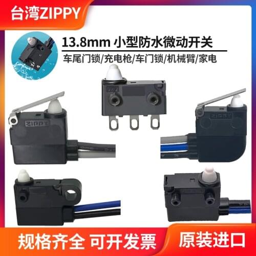 DW2 Waterproof Microswitch 13.8mm NO NC 2 3 Wires Car Door Lock Nailing Machine Operation Handle Button Replace D2HW-C203
