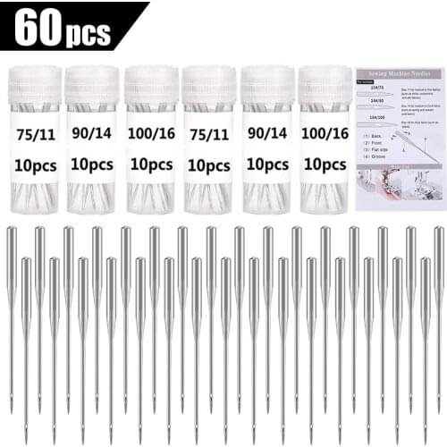 LMDZ 60 Pcs Sewing Machine Needles, Universal Machine Needles Regular Point Machine Needles, Sewing Machine Tools for Machine