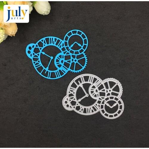 Julyarts Clock Cutting Dies Carbon Steel Silver DIY Scrapbook Paper Album Embossing Stencil For Handwork Creative New Dies