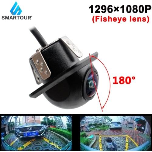 Smartour CCD 180 degree Fisheye Lens Car Rear Side front View Camera Wide Angle Reversing Backup Camera Night Vision Waterproof