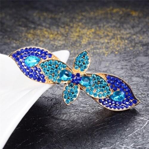 Beautiful Big Flowers Barrettes Hair Ornaments Rhinestone Crystal Hair Clip Women Hair Jewelry Hairpin Wedding Hair Accessories