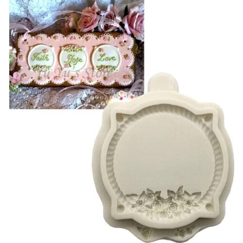 Round Photo Frame 100% Platinum Silicone Sugarcraft Mould, Fondant Cake Decorating Tools Bakeware