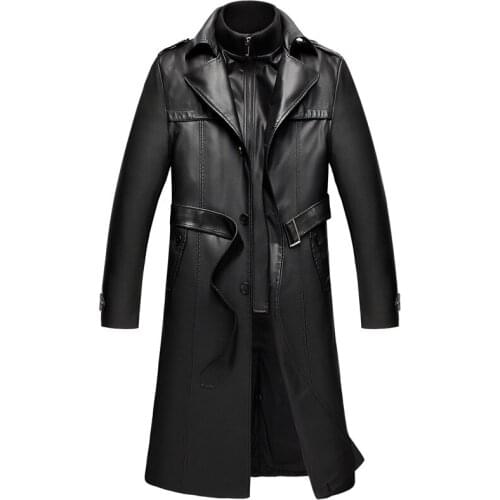2021 middle aged long down jacket detachable liner leather sheep skin windbreaker mens coat