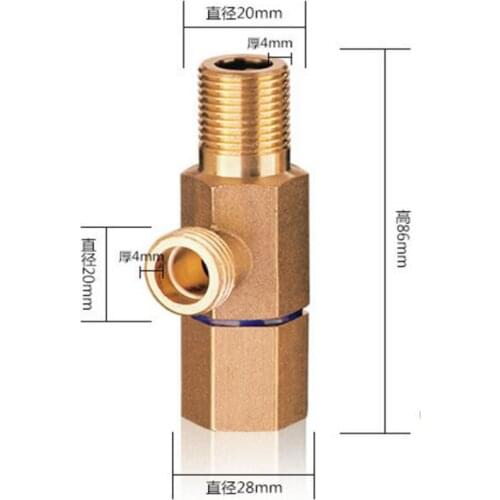 1/2" brass angle valve triangle valve copper hot and cold thickening copper angle valve water stop valve