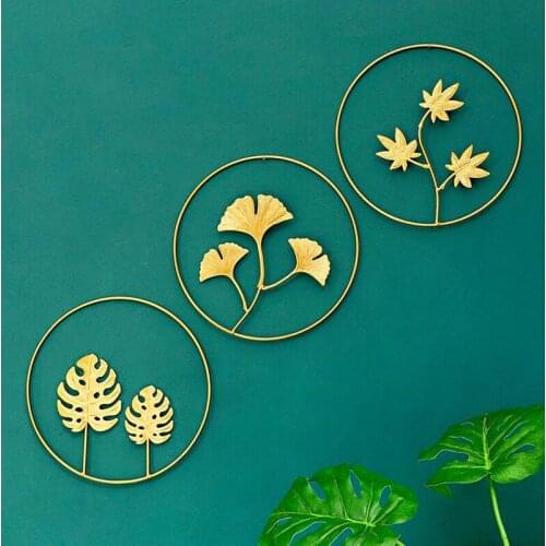 Metal Home Wall Hanging Decoration Leaf Room Wall Background Decor Crafts