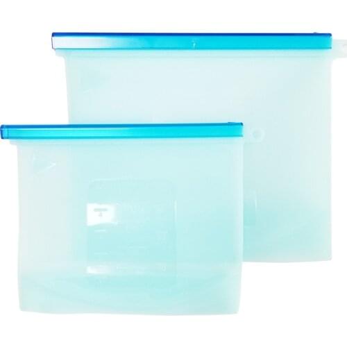 1000ml 1.5L Food Grade Seal Reusable Silicone Food Freezer Storage Cooking Bag for Kitchen