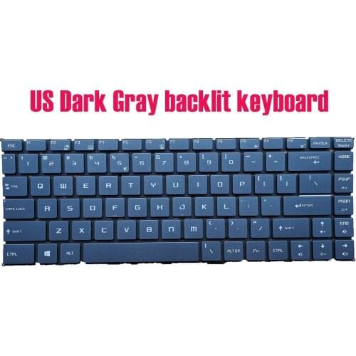 US Dark Gray backlit keyboard for MSI 9S7-14B362 Modern 14 A10M(MS-14B3)