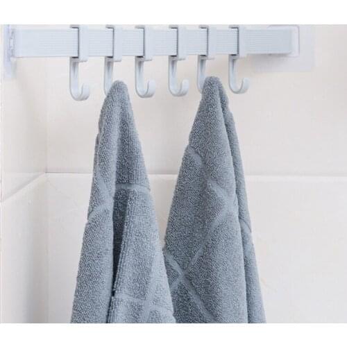 Home Storage Hook Holder 6 Hooks Wall Door Holder Hanger Rack For Bathroom Kitchen Organizer 2021 New Wall-mounted Hook Supplies