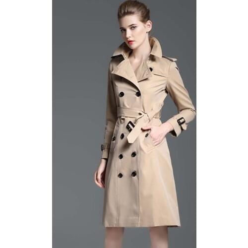 Obrix Women's Double Breasted Trench Coats