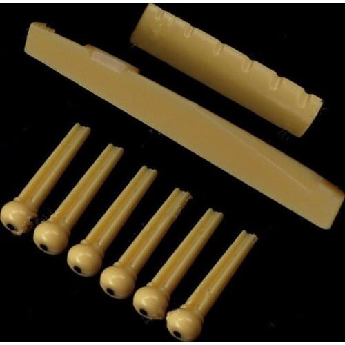 Portable 6-String Guitar Bridge Pins Saddle Nut Acoustic Cattle Tailpiece Plastic Guitar Accessories for Acoustic Guitar Quality