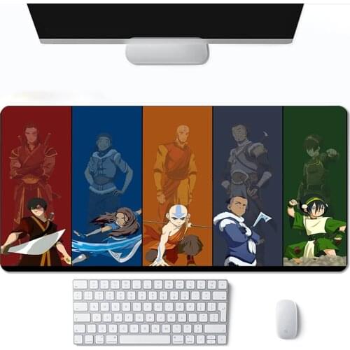 Avatar The Last Airbender Mouse Pads Pad Gamer Gamers Accessories Anime Mats Pc Gaming Rubber Room Mousepad Deskmat Xxl Cute