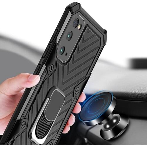 For Samsung Galaxy S20 Plus Ultra S20 FE 5G Note 20 Ultra Cases Shockproof Armor Ring Stand Bumper Phone Case PC Back Cover