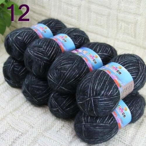 Sale 8SkeinX50gr Luxury Fluffy Soft NEW MOHAIR Shawls Hand Knit Crochet Yarn Black 822-12-8