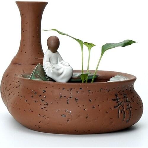 Handmade Small Monk Incense Cones Holder Little Buddha Ceramic Backflow Incense Burner Censer Home Decoration Home Decor Z291