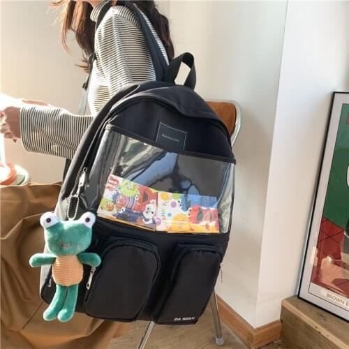 Fashion Womens Backpack Nylon Waterproof Solid Color School Bag For Girls Large-capacity Backpack With Many Pockets Travel Bags