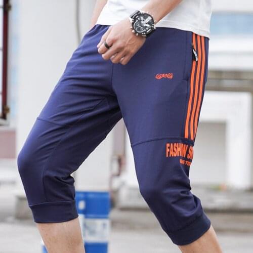 Summer Mens Hip Hop Shorts Shorts Cotton Beach Seaside Leisure Stretch Lace Youth Sports Running Fitness Cropped Pants Bottoms