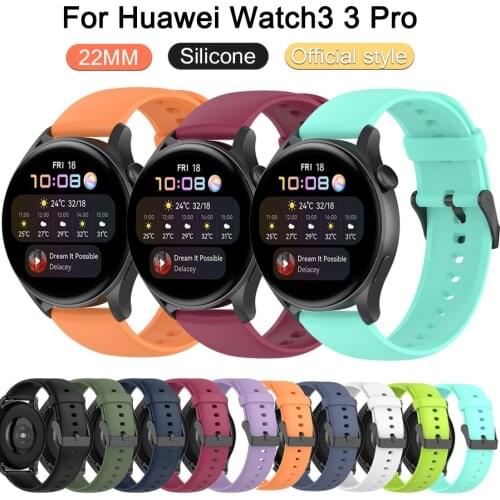 For Huawei Watch 3 GT 2 2E Pro Samsung Galaxy Watch 3 45mm 46mm Gear S3 Frontier Amazfit GTR 47mm Silicone Watch Band Bracelet