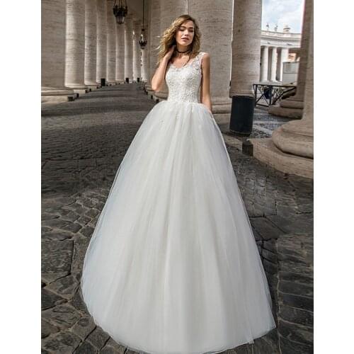 Ruby Bridal Ball Gown Custom Made IvoryWedding Dresses Floor-Length Plus Size Bridal Gown vestido novia Low Back robe de mariage