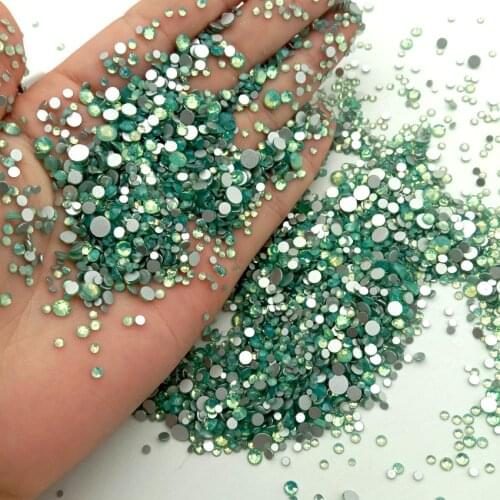 High Quality Green Opal Glass Nail Rhinestones Super Glitter DIY Nail art decorations Manicure tools Accessories 1440pcs