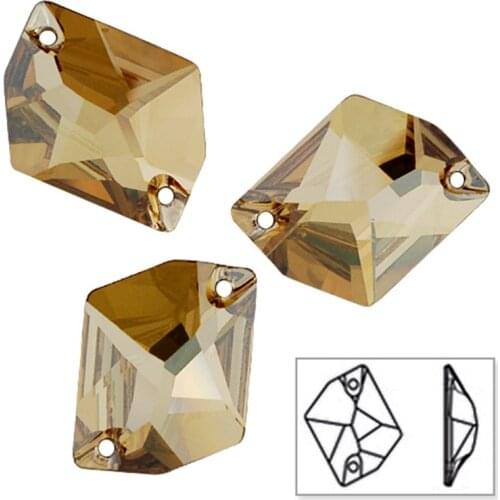 YANRUO 3265 Cosmic Golden Shadow Flat Back Rhinestones Decor Sew On Stones Sewing Crystal Stone Gold Diamante